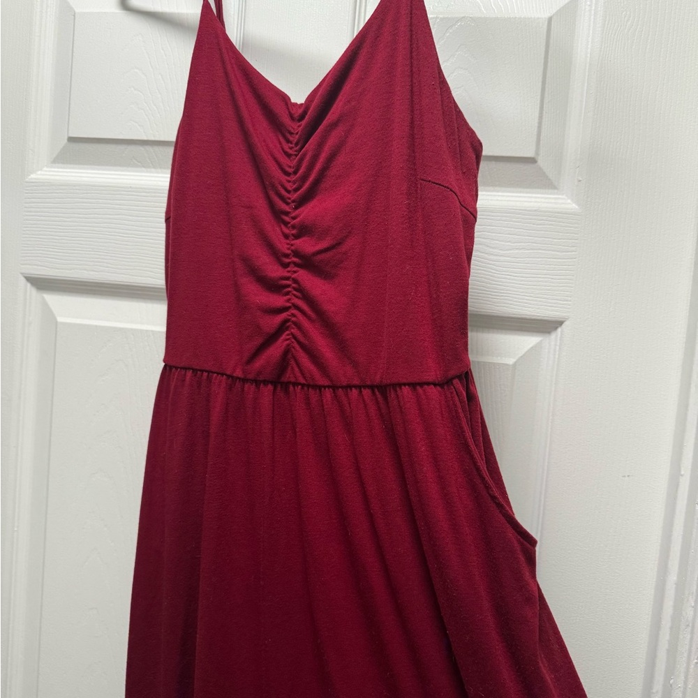 Yathon Burgundy Sleeveless Dress